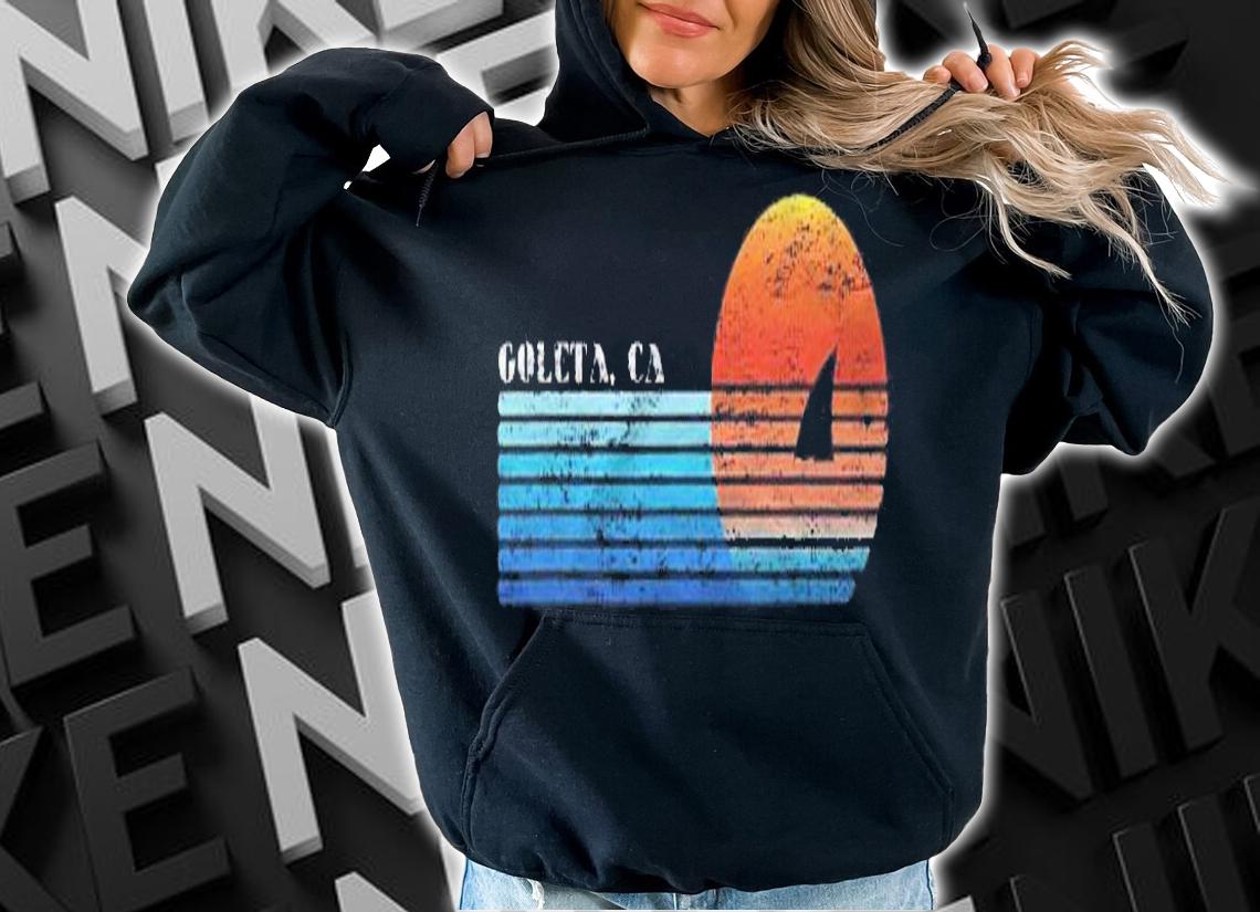 Vintage Goleta, Ca Retro 80S Shark Fin Sunset Shirt t-shirt hoodie