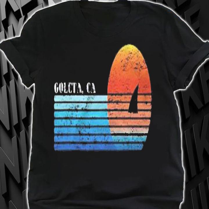 Vintage Goleta, Ca Retro 80S Shark Fin Sunset Shirt t-shirt shirt