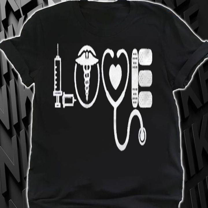 Love Nurse Cute Funny Graphic Novelty Short Sleeve Casual shirt
