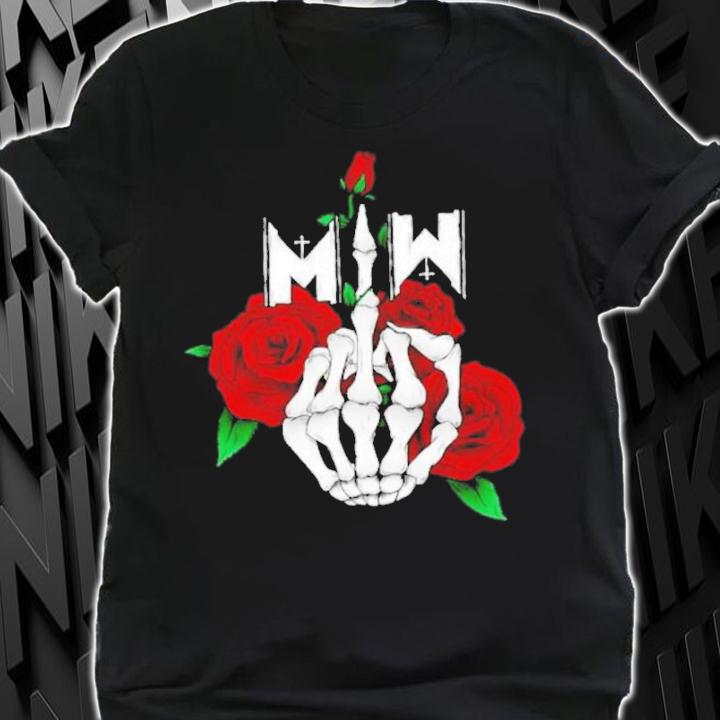 Rose Middle Finger Motionless In White Shirt shirt