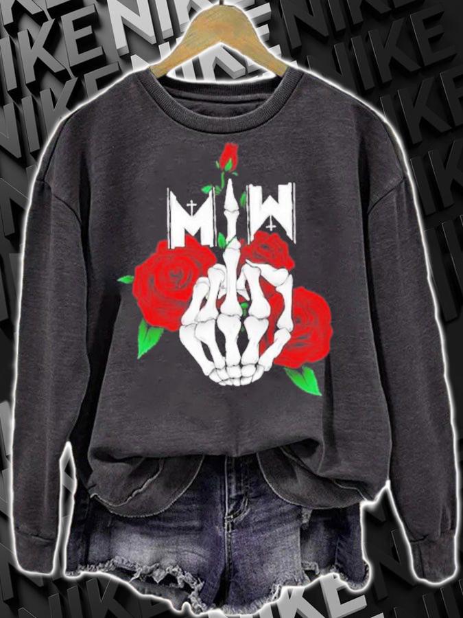 Rose Middle Finger Motionless In White Shirt sweatshirt