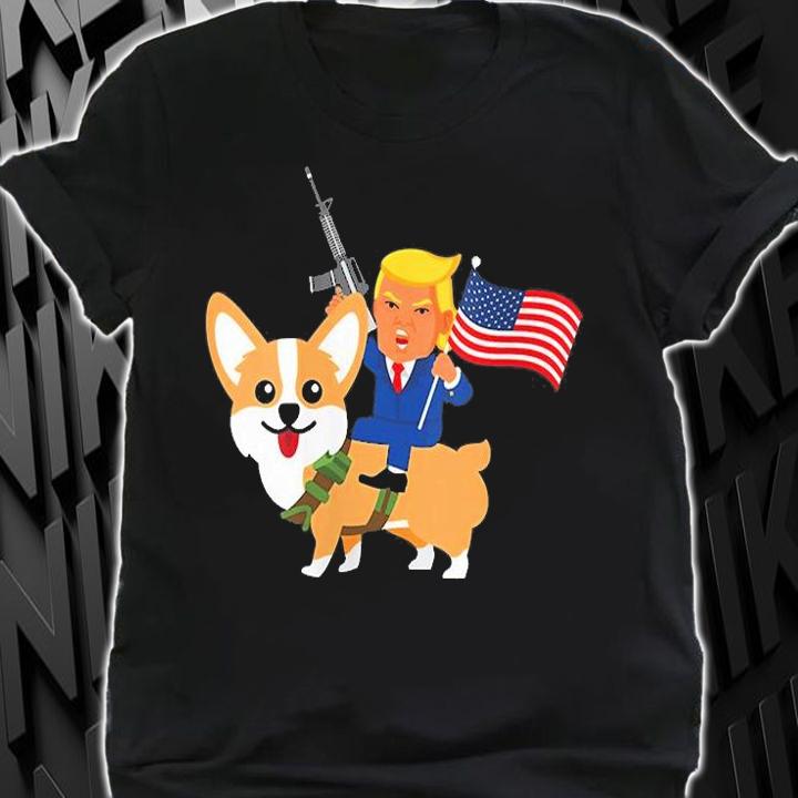 Trump Corgi Gun Merica Election Donald Trump T-Shirt