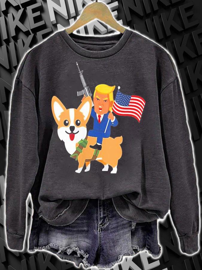 Trump Corgi Gun Merica Election Donald Trump T-Shirt