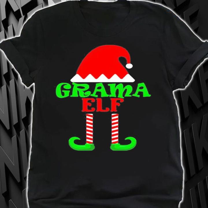 Womens Grama Elf Christmas Holiday Design Premium T-Shirt shirt