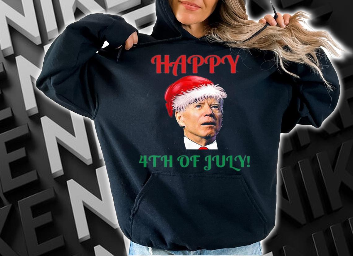 Funny Christmas Biden Happy 4th Of July Red And Green Design T-Shirt hoodie