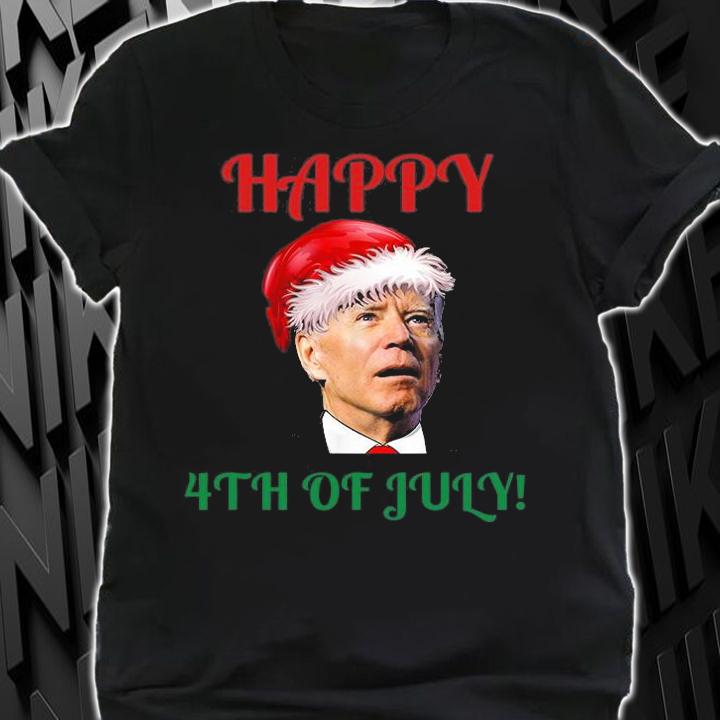 Funny Christmas Biden Happy 4th Of July Red And Green Design T-Shirt shirt