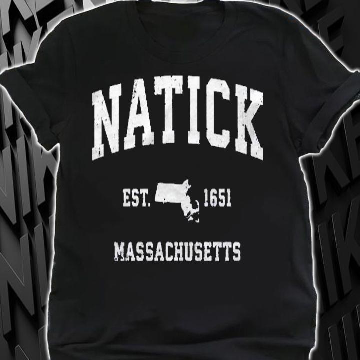 Natick Massachusetts Ma Vintage Athletic Sports Design Pullover Shirt shirt