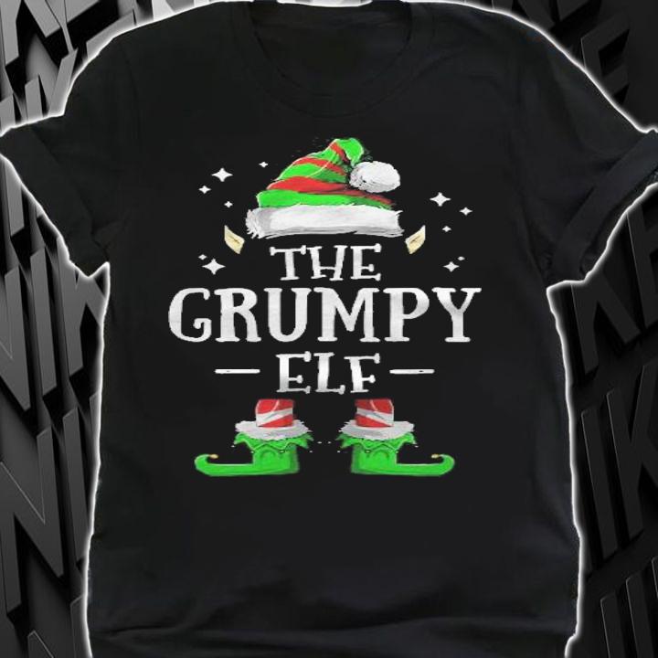 The Grumpy Elf Matching Family Group Christmas Pajama T-shirt shirt