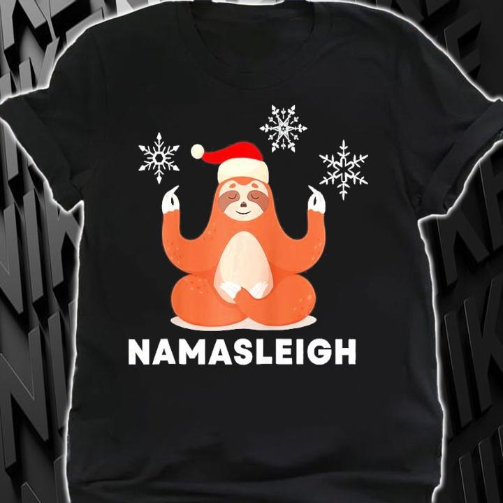 Cute Yoga Sloth Namaste Sleigh Shirt