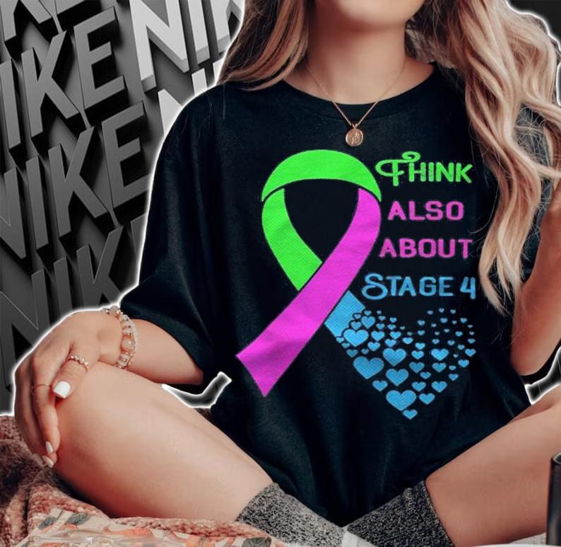 Metastatic Breast Cancer Awareness Heart Ribbon Graphic T-shirt