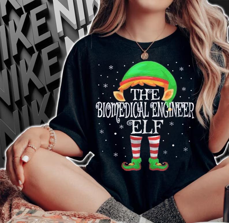 Family Matching Group Christmas The Biomedical Engineer Elf Shirt woman shirt