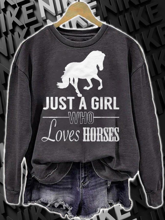Just A Girl Who Loves Horse Riding Lover Gift For Women Girl Shirt sweatshirt