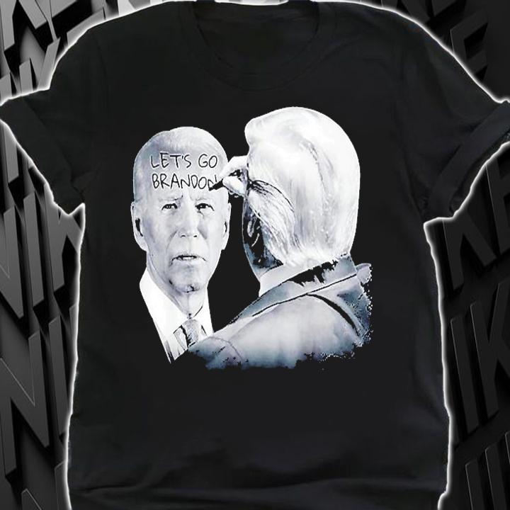 Lets Go Brandon Trump Writes On Bidens Forehead T-Shirt shirt