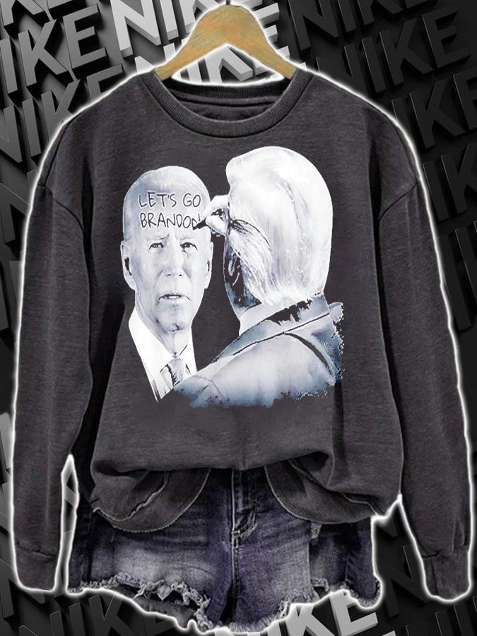 Lets Go Brandon Trump Writes On Bidens Forehead T-Shirt sweatshirt