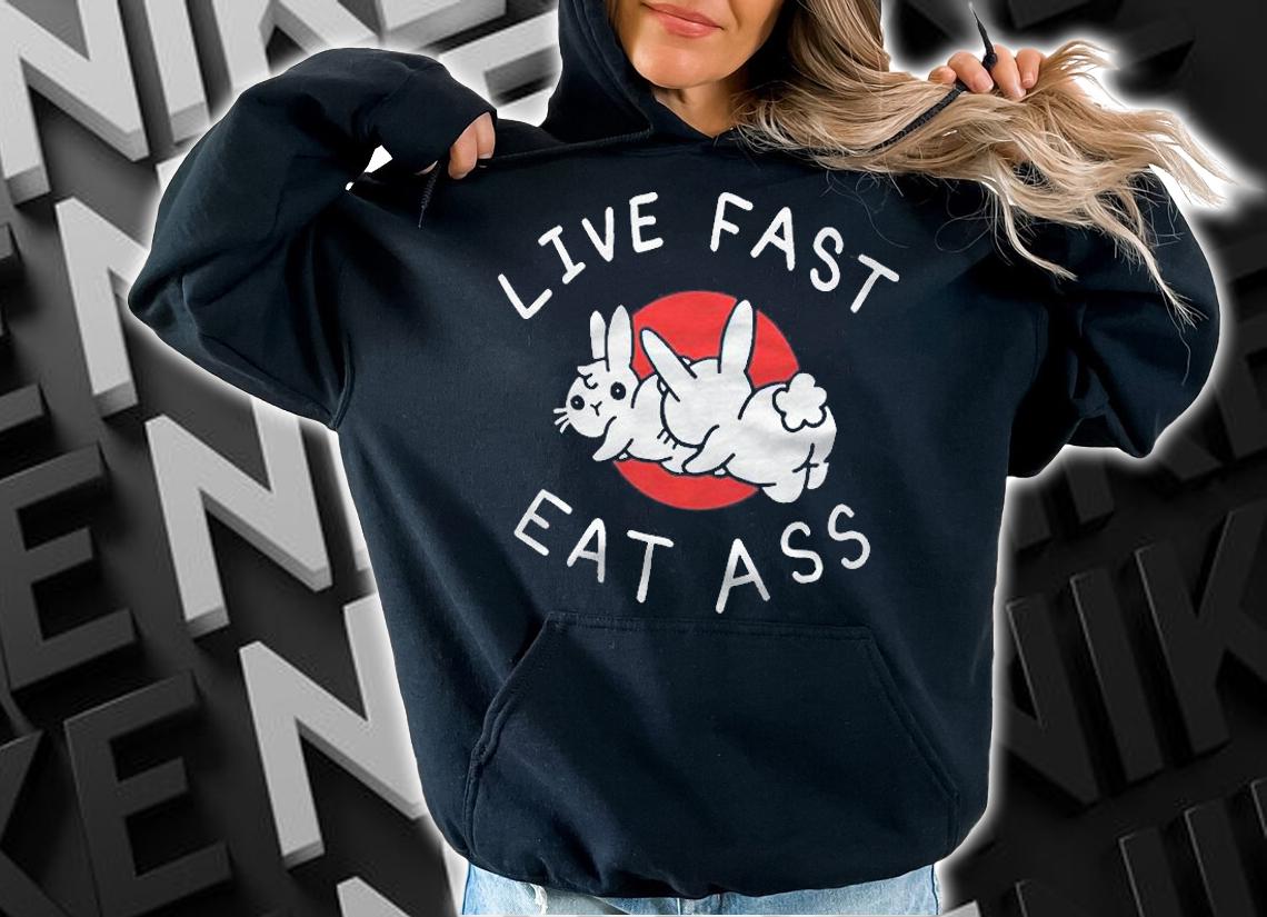 Live fast eat ass bunny T-shirt