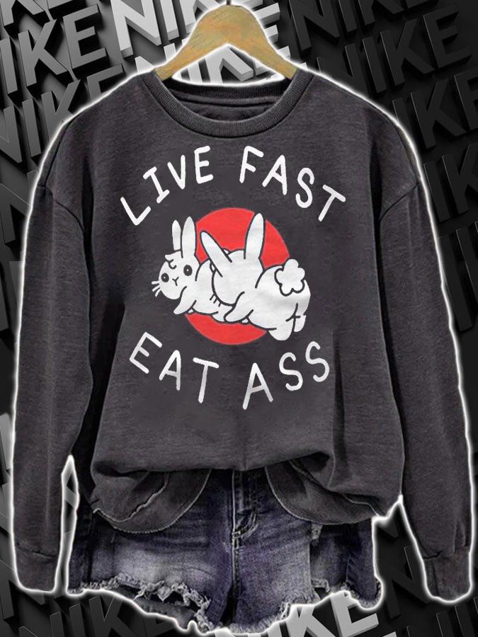 Live fast eat ass bunny T-shirt