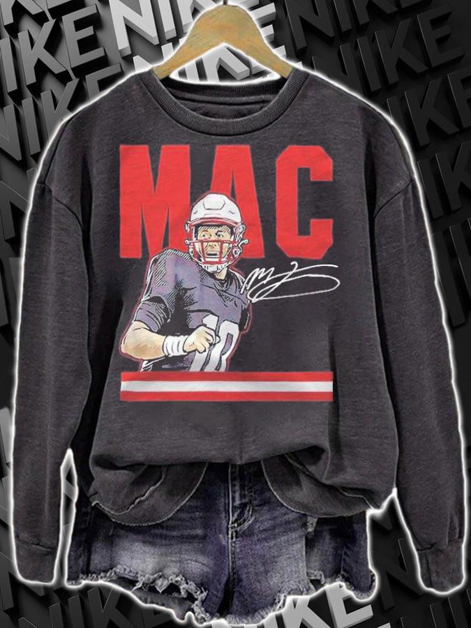 Mac Jones smile New England Patriots signature T-shirt sweatshirt