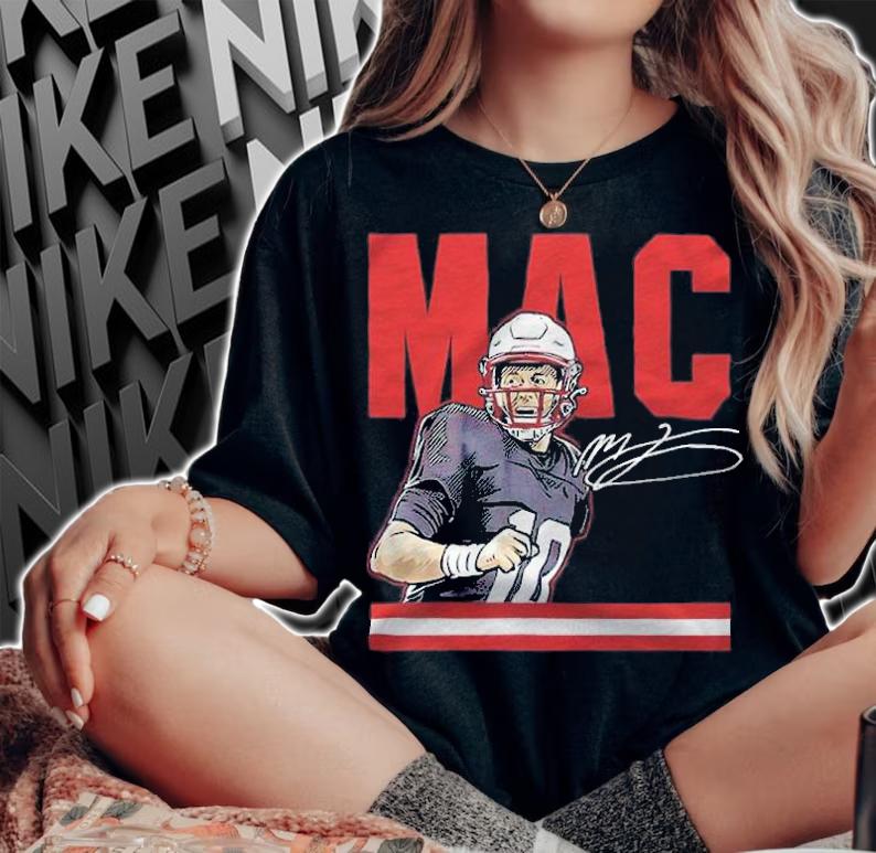 Mac Jones smile New England Patriots signature T-shirt woman shirt