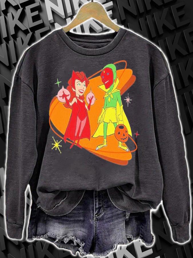 Marvel Wandavision Scarlet Witch And Vision Retro 50s Shirt sweatshirt