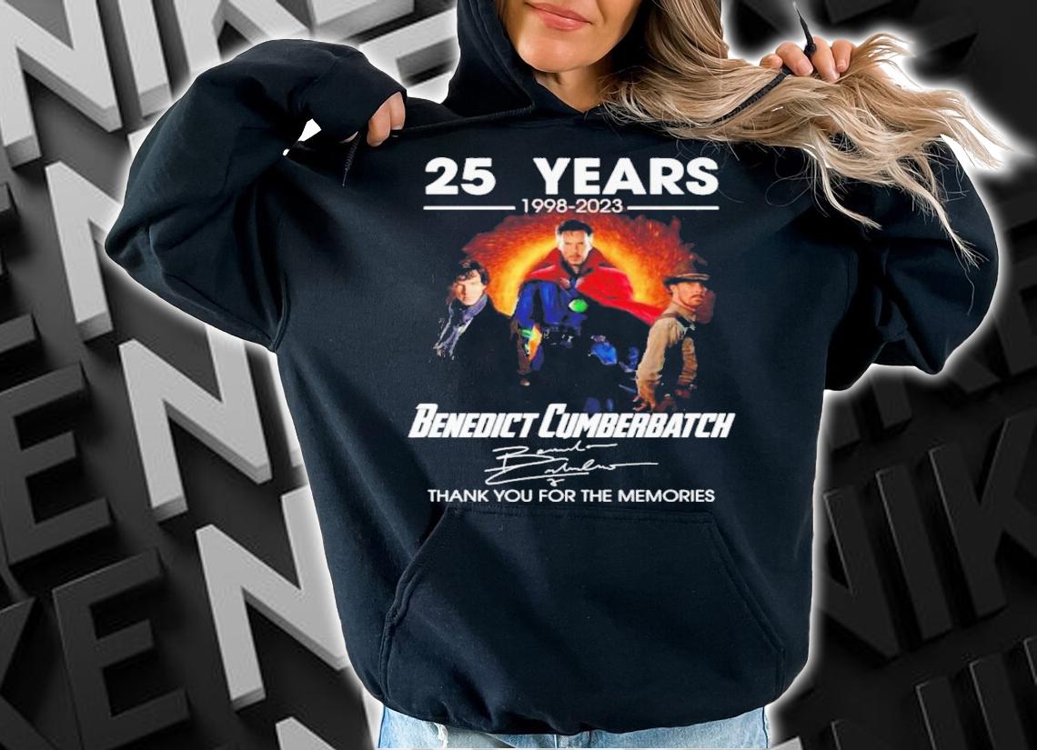 Official 25 Years 1998-2023 Benedict Cumberbatch Signatures Thank You For The Memories Shirt