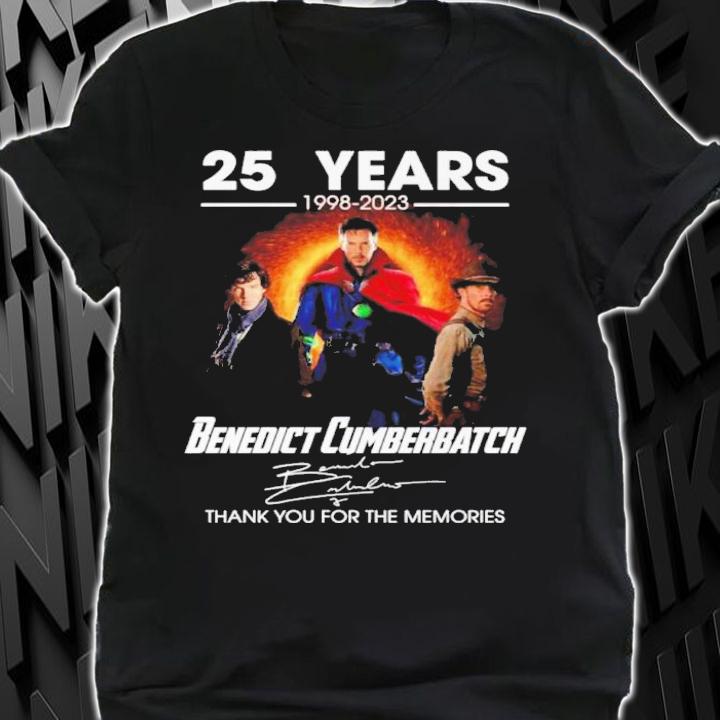 Official 25 Years 1998-2023 Benedict Cumberbatch Signatures Thank You For The Memories Shirt