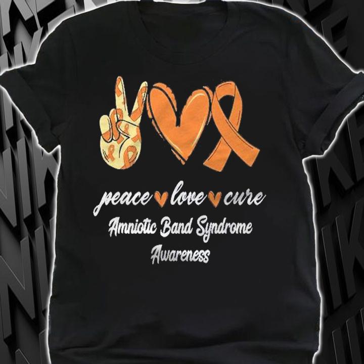 Peace Love Hope Orange Ribbon Amniotic Band Syndrome Aware Shirt shirt
