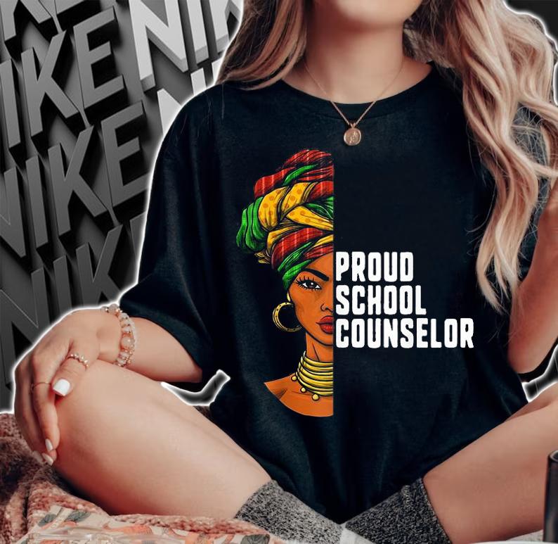 Proud School Counselor Black History Month Feminist Women T-Shirt woman shirt