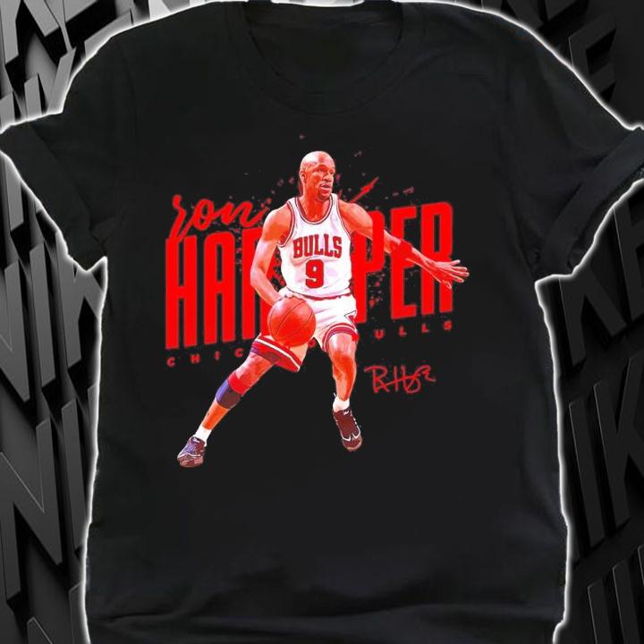 Ron Harper Chicago Bulls Basketball Signatures Shirt