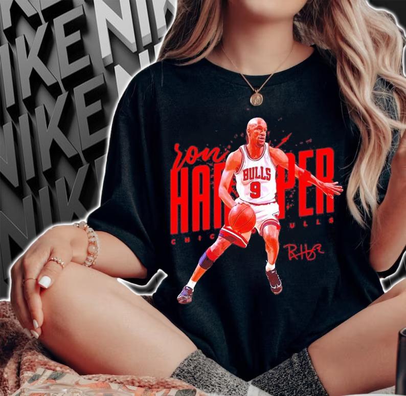 Ron Harper Chicago Bulls Basketball Signatures Shirt