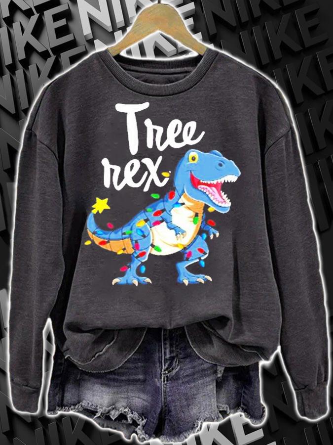 Tree Rex Dinosaur Christmas Girl Women Pajamas Gift T-Shirt