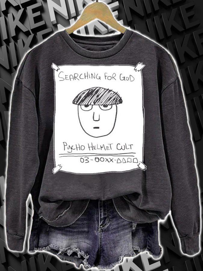 Where Is He Searching For God Anime Mob 100 Pyscho Helmet Cult Anime Shirt sweatshirt
