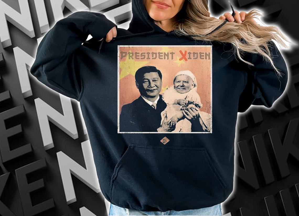 President Xiden Funny Xi China Holding Baby Joe Biden T-Shirt hoodie