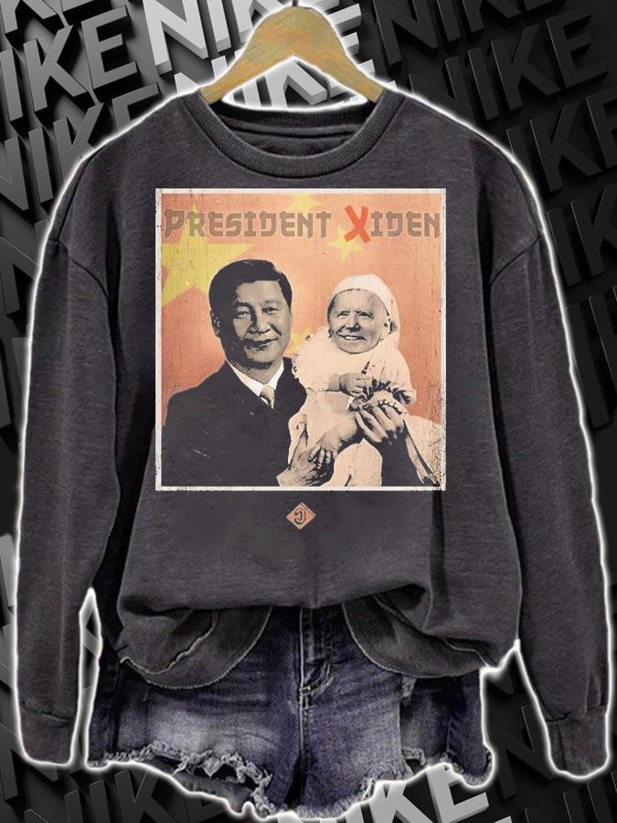 President Xiden Funny Xi China Holding Baby Joe Biden T-Shirt sweatshirt