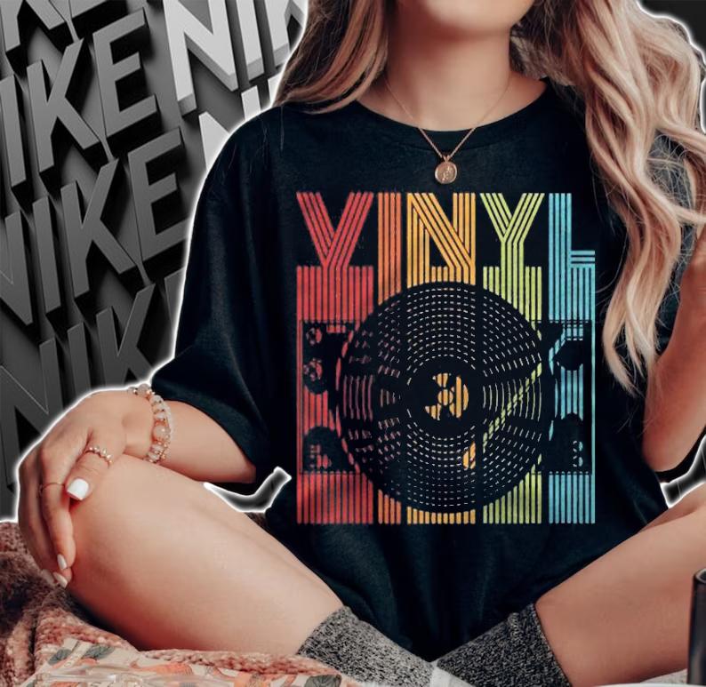 Retro Vinyl Lp Records Vintage Disc Shirt