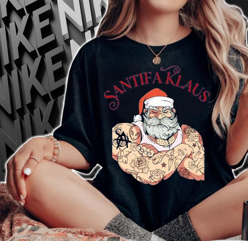 Santifa Claus Christmas Santa Klaus Funny T-Shirt