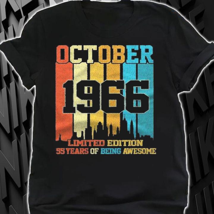 Vintage 1966 55 Years Old Made In October 1966 55Th Bday Shirt shirt