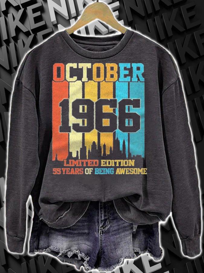 Vintage 1966 55 Years Old Made In October 1966 55Th Bday Shirt sweatshirt