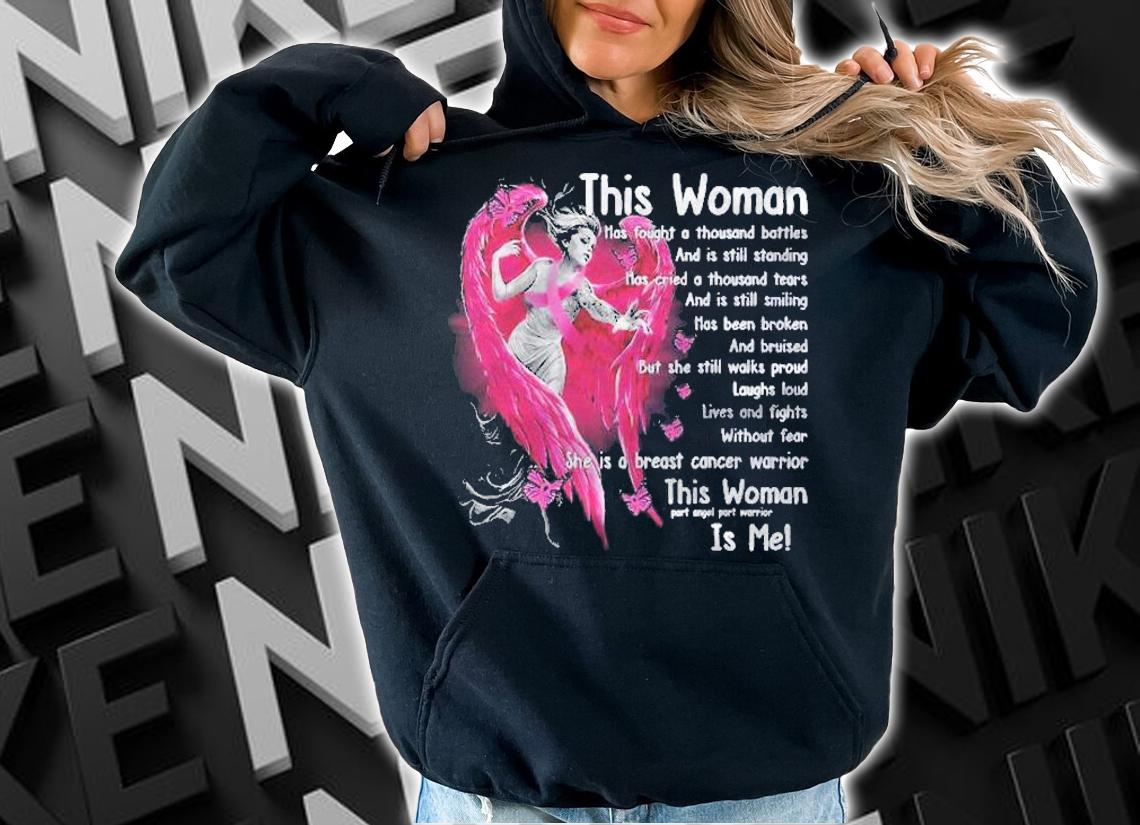 Christian Pink Angel Wing Ribbon Butterfly Breast Cancer Shirt hoodie