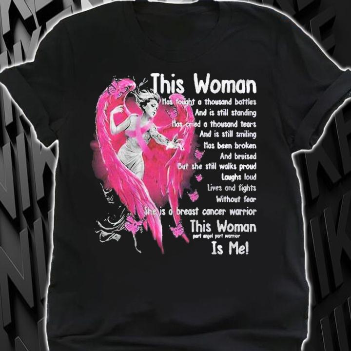 Christian Pink Angel Wing Ribbon Butterfly Breast Cancer Shirt shirt