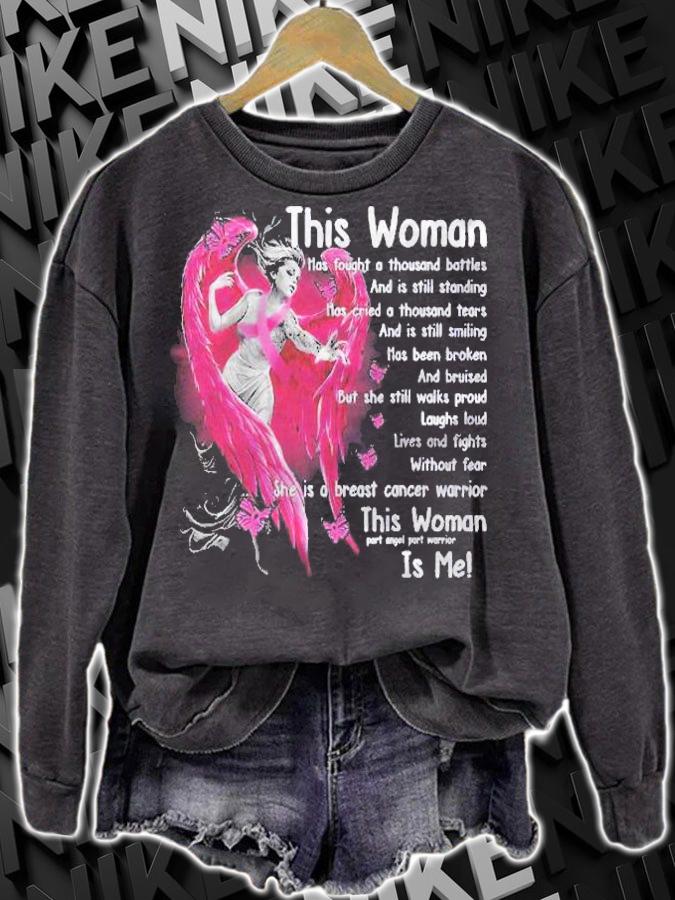 Christian Pink Angel Wing Ribbon Butterfly Breast Cancer Shirt sweatshirt