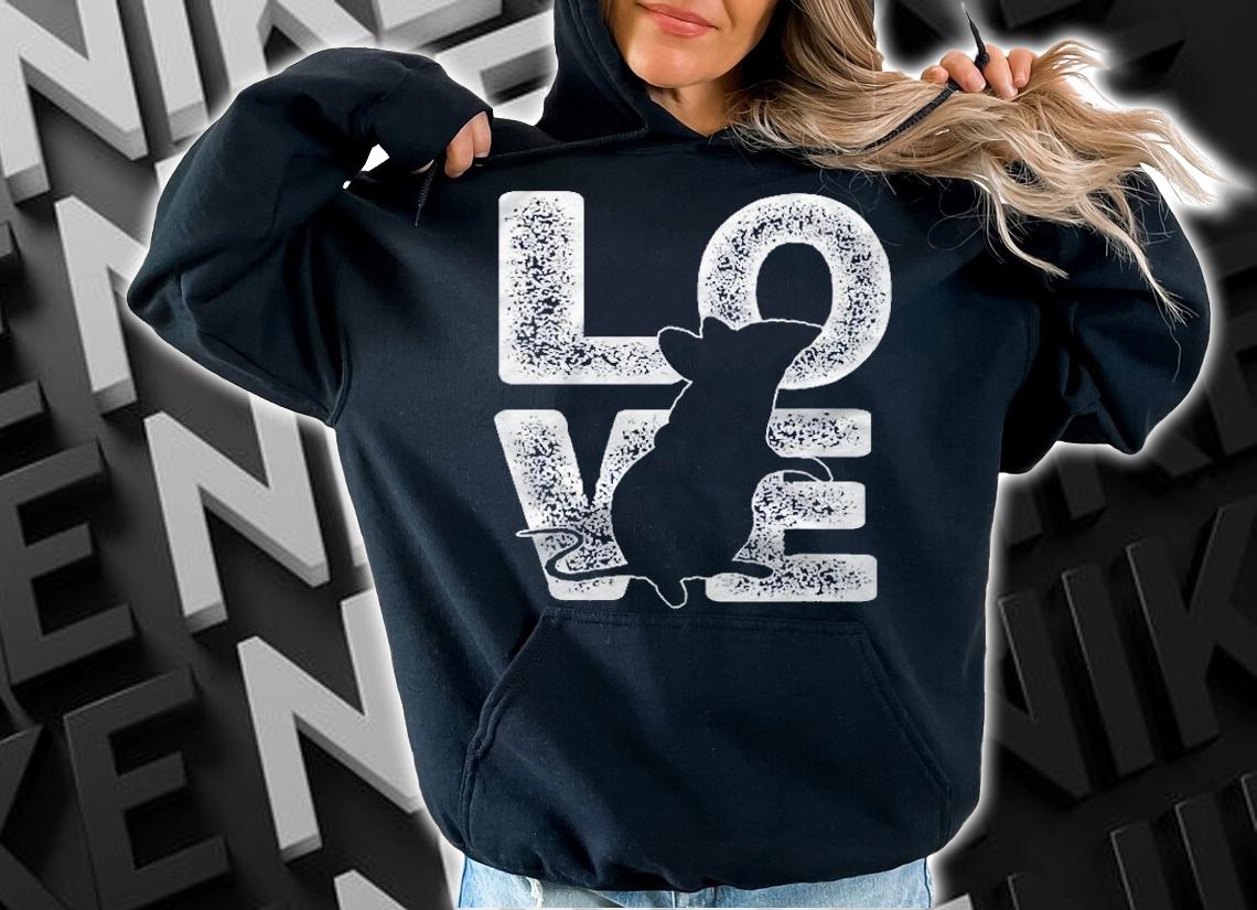 Cute I Love Rat Theme Idea For Mouse Lovers Shirt hoodie