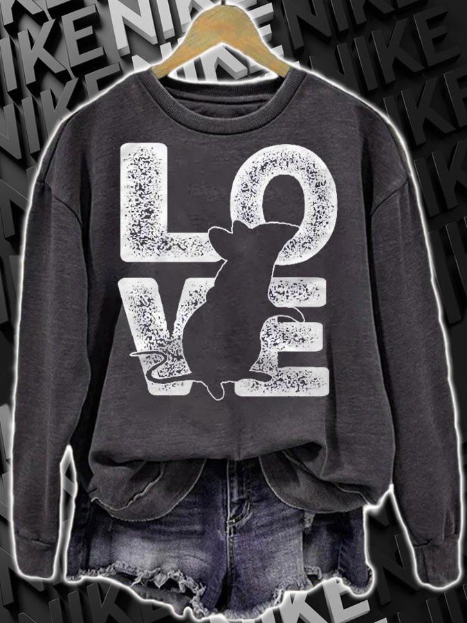 Cute I Love Rat Theme Idea For Mouse Lovers Shirt sweatshirt