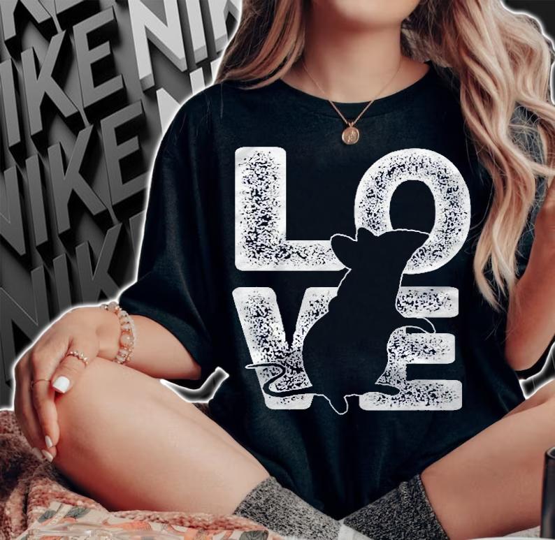 Cute I Love Rat Theme Idea For Mouse Lovers Shirt woman shirt