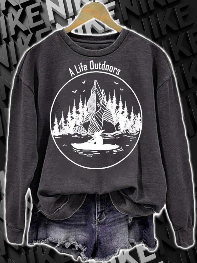 Kayaking Gift Product A Life Outdoors Kayak T-Shirt sweatshirt
