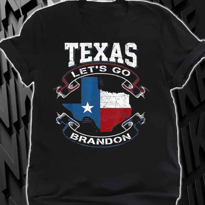 Let's Go Brandon Tee Funny Texas Let's Go Brandon Flag Men T-Shirt shirt