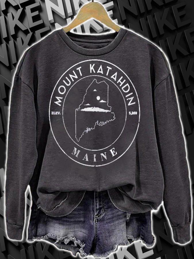 Maine Mountain State Shape Hiking Mt Katahdin Shirt sweatshirt