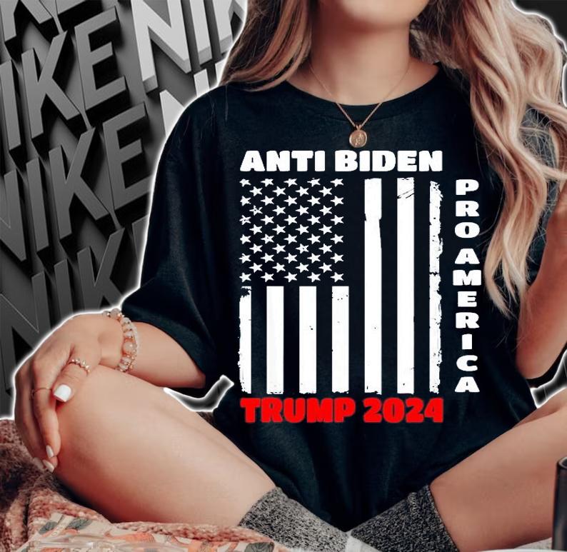 Pro America Anti Biden Flag USA Joe 4th July T-Shirt