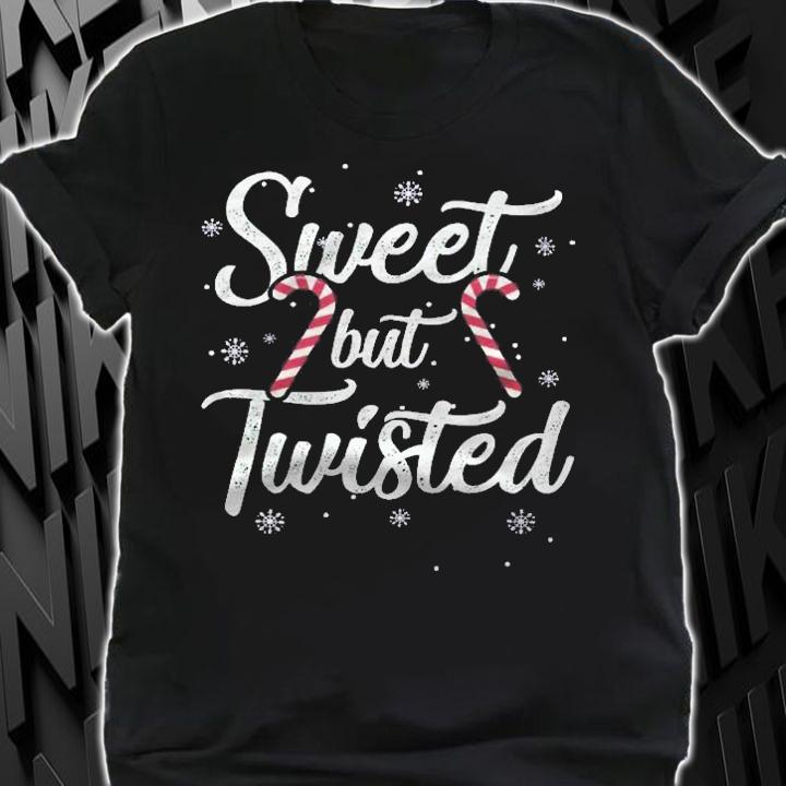 Sweet But Twisted Funny Candy Cane Christmas Mens Shirt shirt