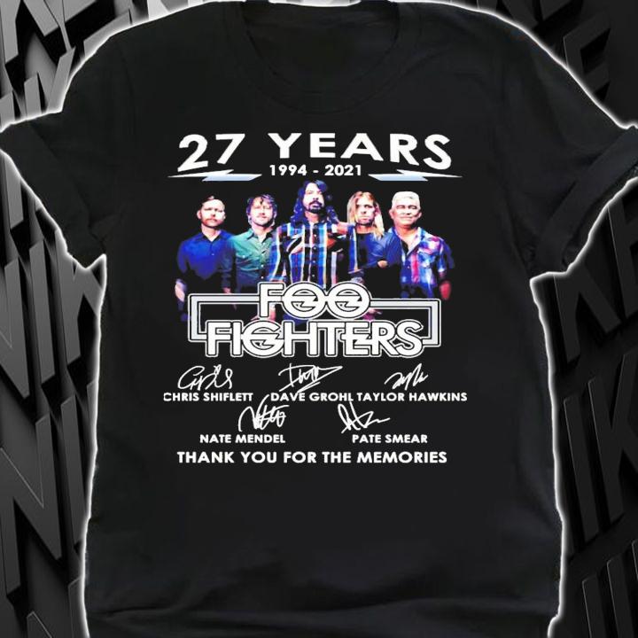 27 years 1994-2021 Foo Fighters signatures t-shirt shirt