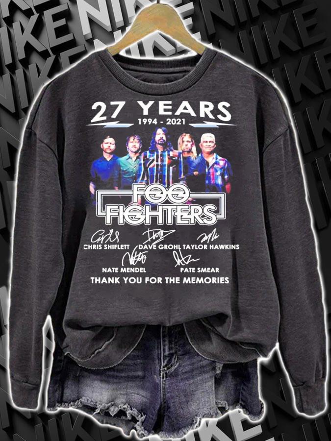 27 years 1994-2021 Foo Fighters signatures t-shirt sweatshirt